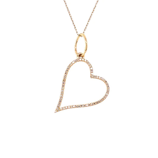 14kt Yellow Gold Heart Pendant With Diamonds