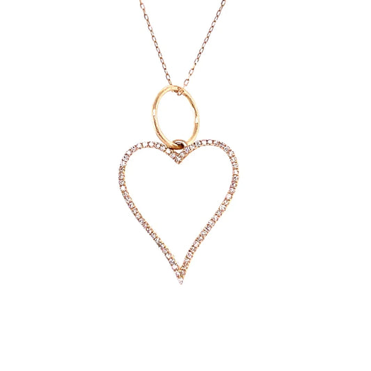 14kt Yellow Gold Heart Pendant With Diamonds