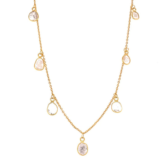 18kt Gold Diamond Slice Cut Necklace