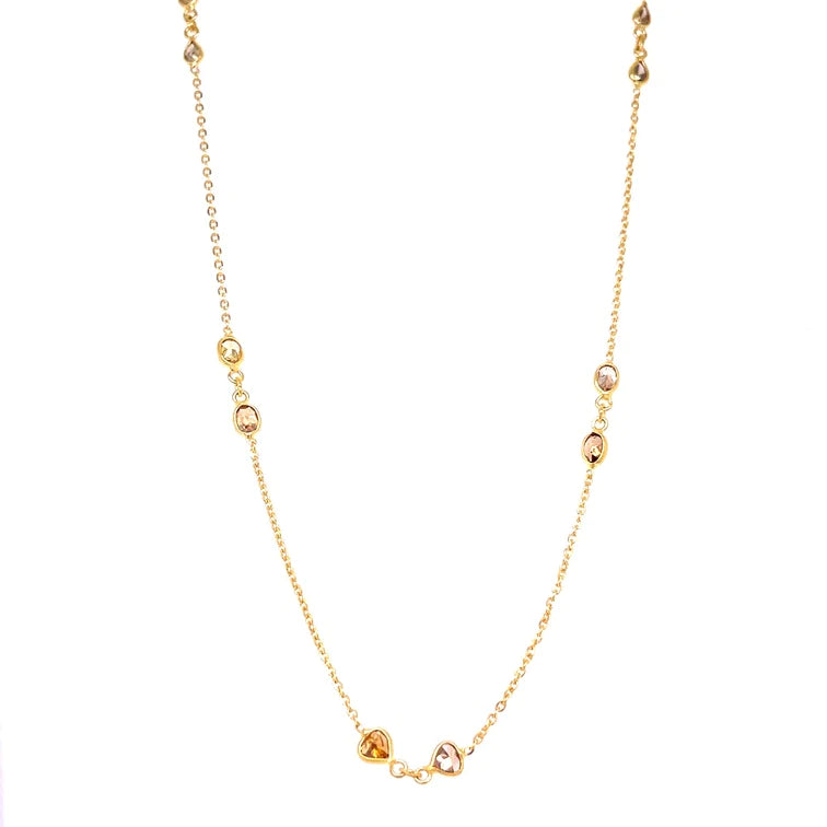 18kt Gold Bezeled Diamond Necklace