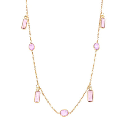 18kt Gold Bezeled Multi-stone Necklace