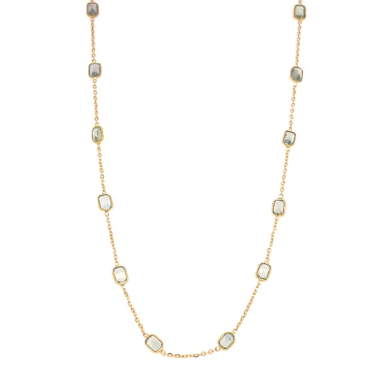 18kt Gold Bezeled Sapphire Necklace