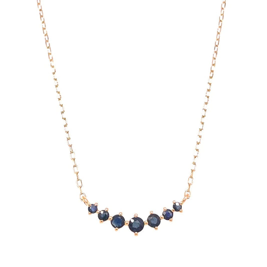 14kt Gold Blue Sapphire Necklace