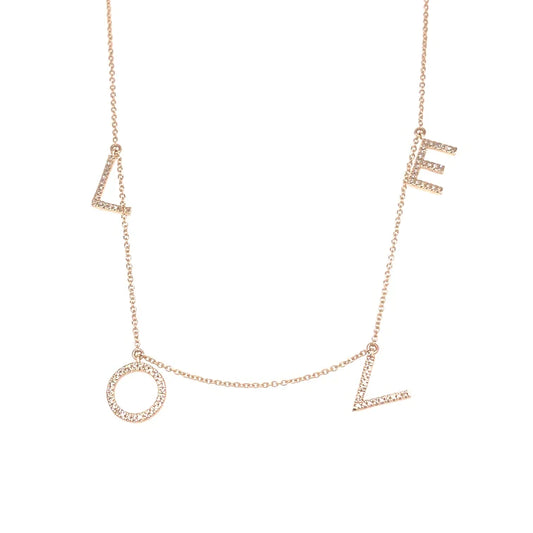 14kt Gold Love Necklace With Diamonds