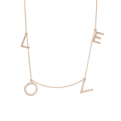 14kt Gold Love Necklace With Diamonds