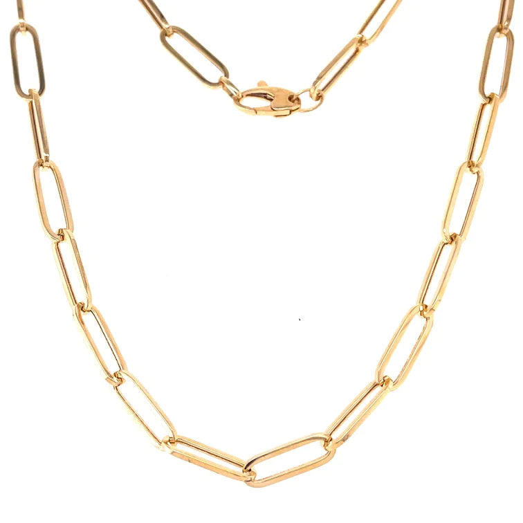 14kt Yellow Gold Paperclip Necklace