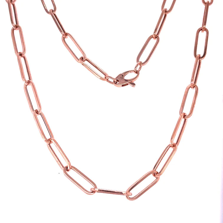 14kt Rose Gold Paperclip Necklace