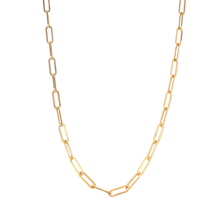 14kt Yellow Gold Paperclip Necklace