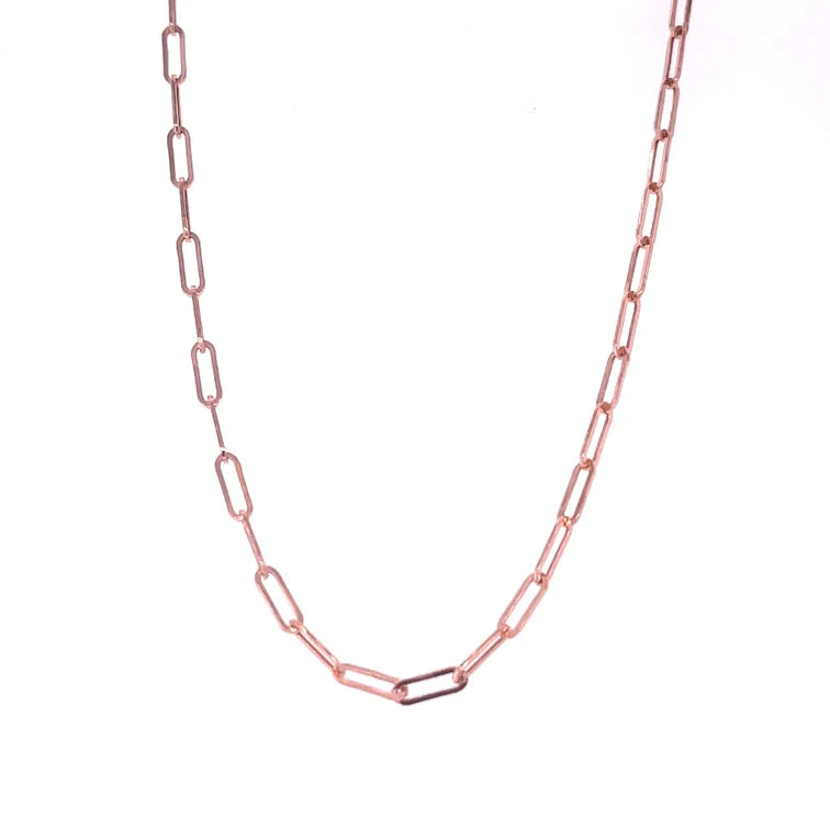 14kt Rose Gold Paperclip Necklace