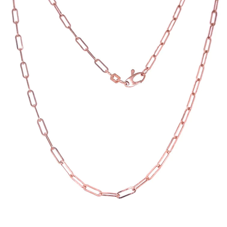 14kt Rose Gold Paperclip Necklace