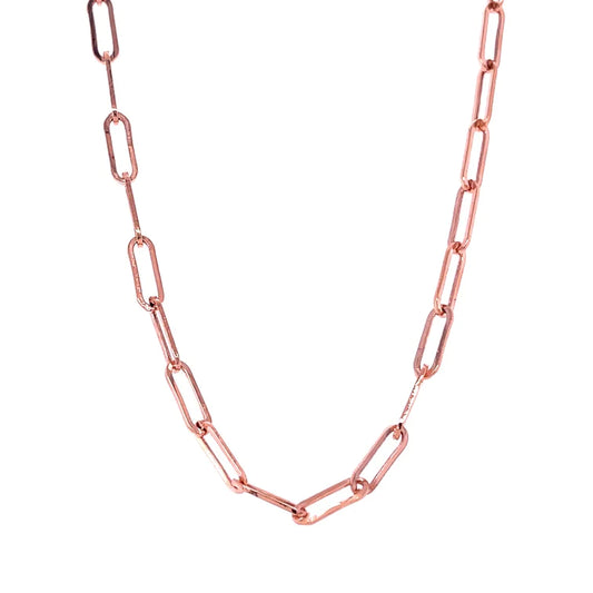 14kt Rose Gold Paperclip Necklace