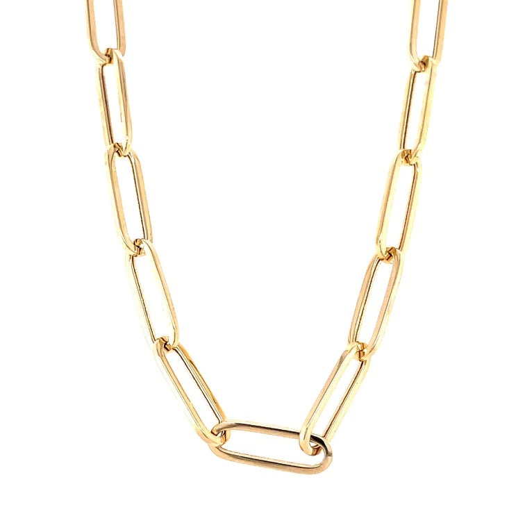 14kt Yellow Gold Paperclip Necklace