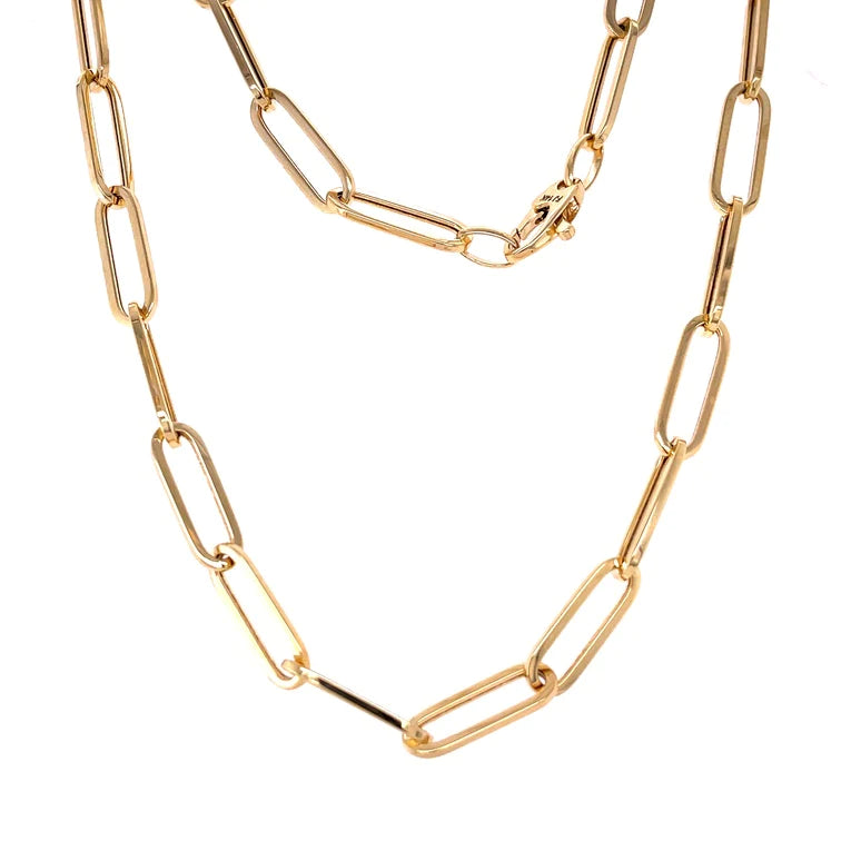 14kt Yellow Gold Paperclip Necklace