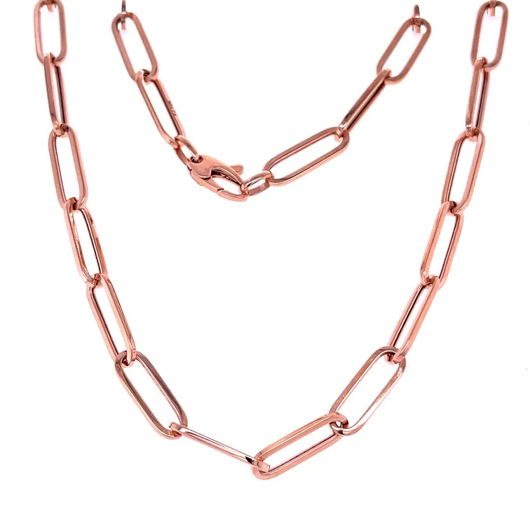 14kt Rose Gold Paperclip Necklace