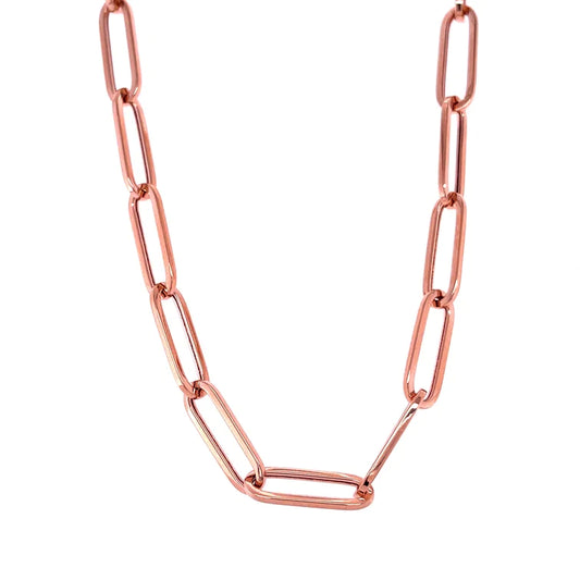 14kt Rose Gold Paperclip Necklace