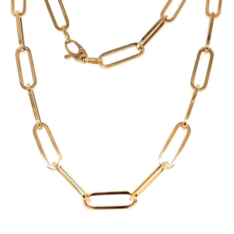 14kt Yellow Gold Paperclip Necklace