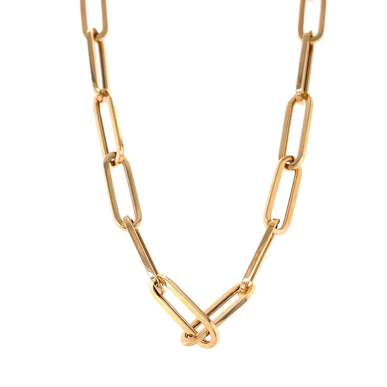 14kt Yellow Gold Paperclip Necklace