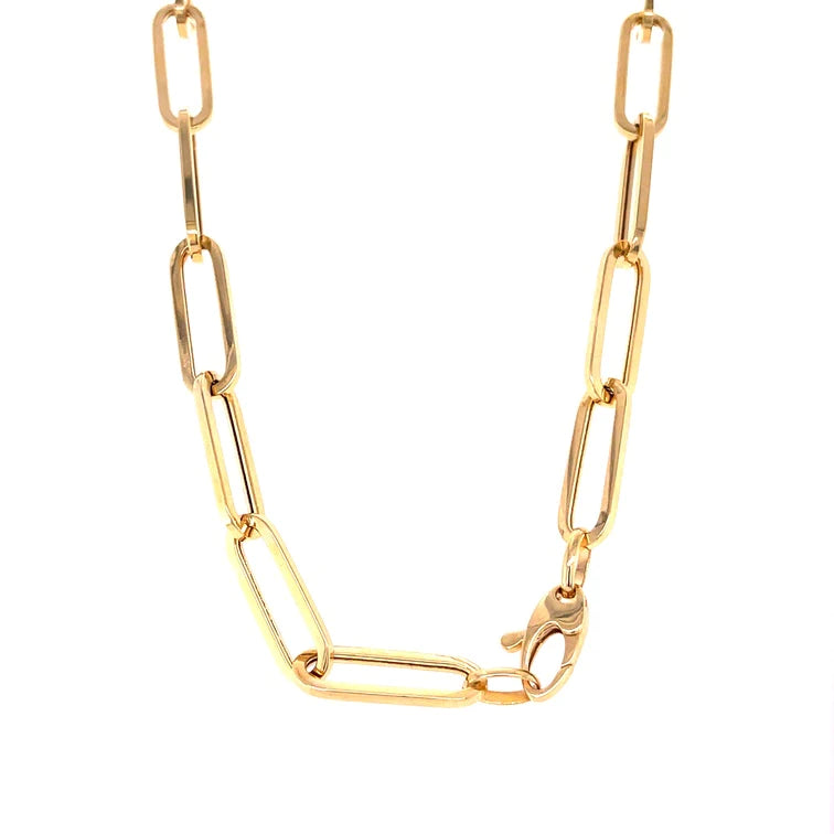 14kt Yellow Gold Paperclip Necklace
