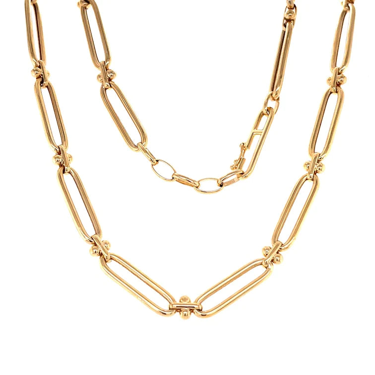 14kt Yellow Gold Paperclip Necklace