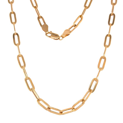 14kt Yellow Gold Hollow Paperclip Necklace