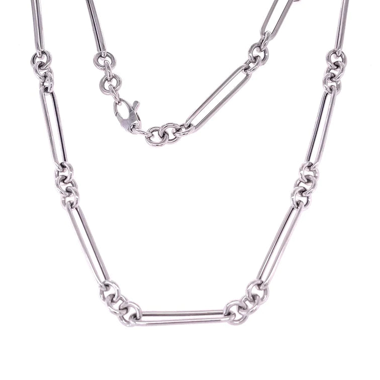 14kt White Gold Paperclip Necklace