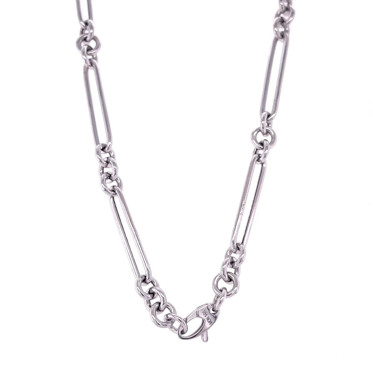 14kt White Gold Paperclip Necklace