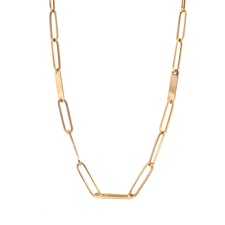 14kt Yellow Gold Paperclip Necklace