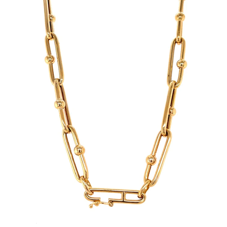 14kt Yellow Gold Paperclip Necklace