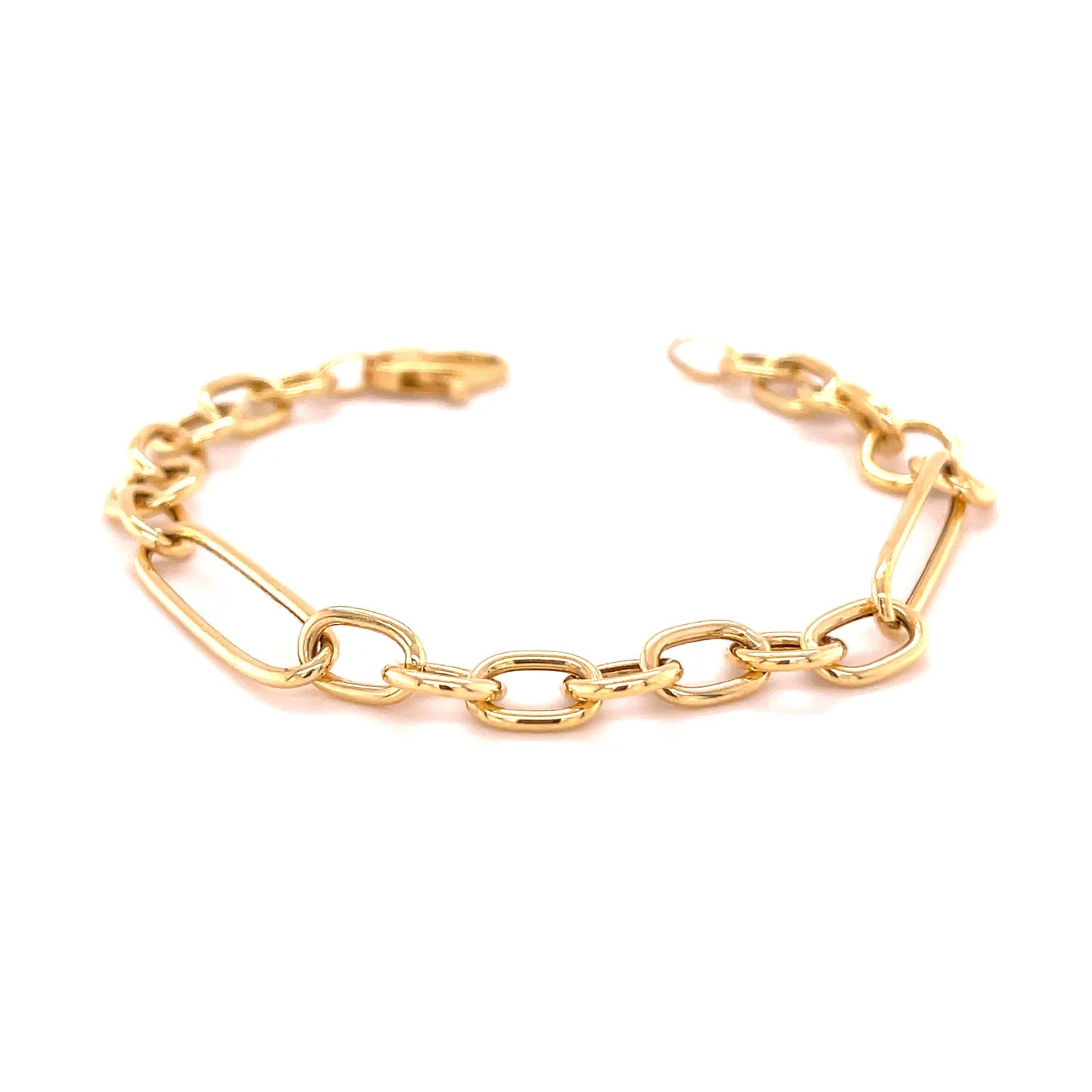 14kt Yellow Gold Paperclip Braclet