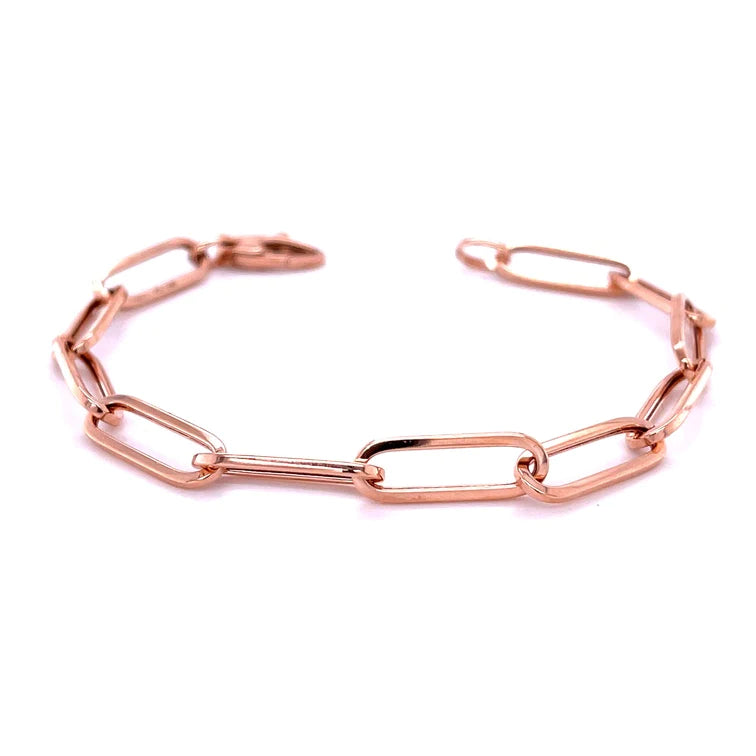 14kt Rose Gold Paperclip Braclet