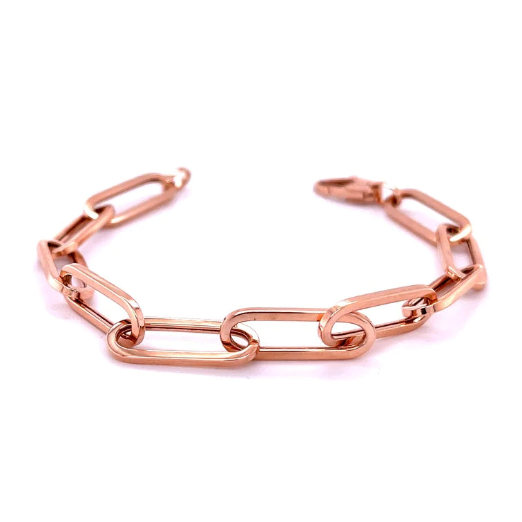 14kt Rose Gold Paperclip Braclet
