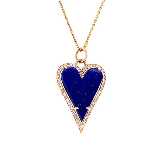 14kt Yellow Gold Lapis Heart Pendent