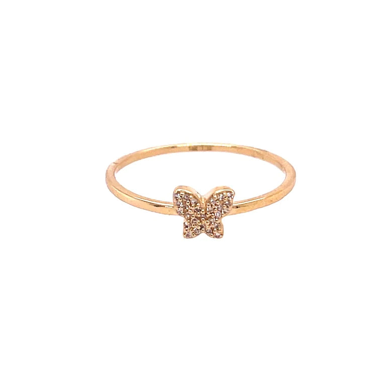 14KT YELLOW GOLD BUTTERFLY RING