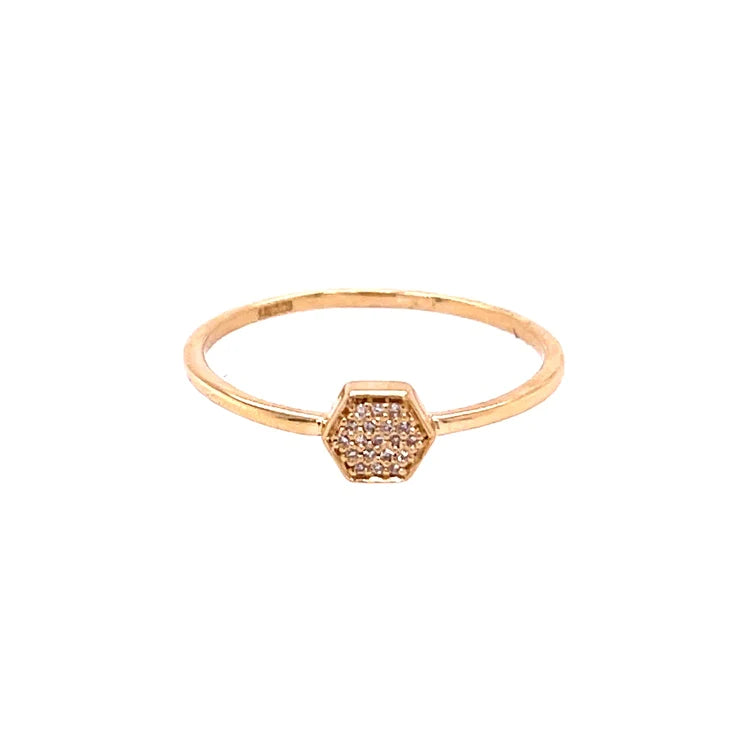 14kt Yellow Gold Hexagon Ring