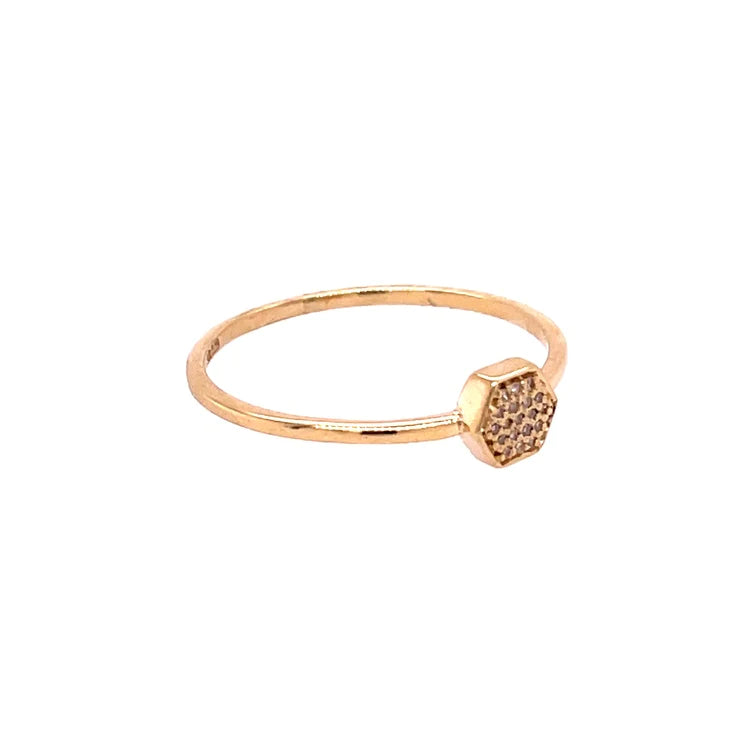 14kt Yellow Gold Hexagon Ring