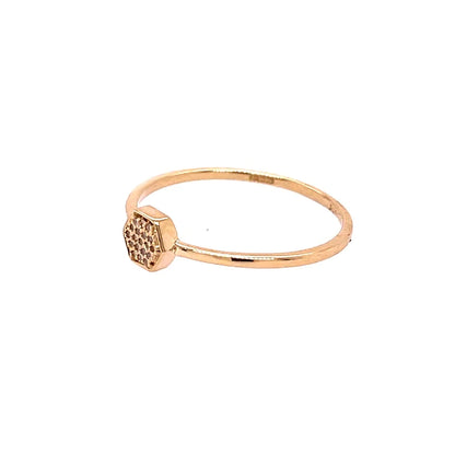 14kt Yellow Gold Hexagon Ring