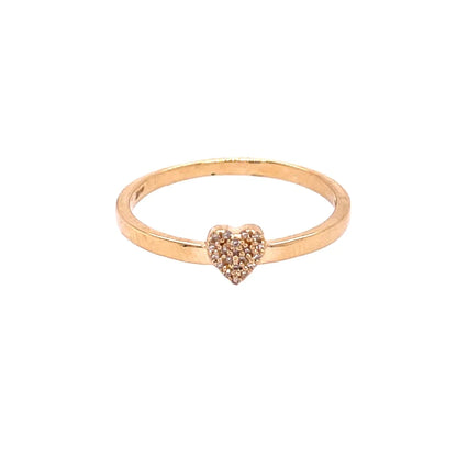 14kt Yellow Gold Heart Diamond Ring