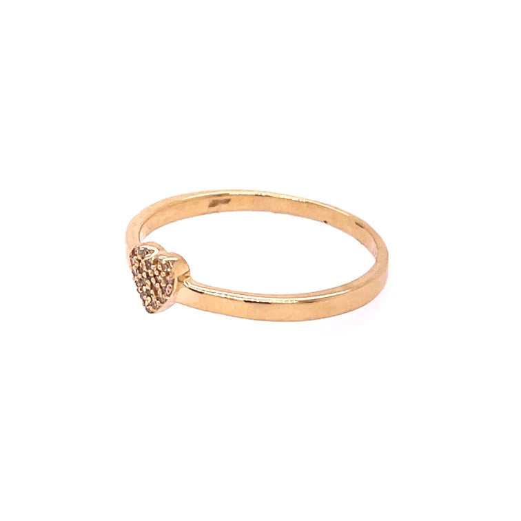 14kt Yellow Gold Heart Diamond Ring