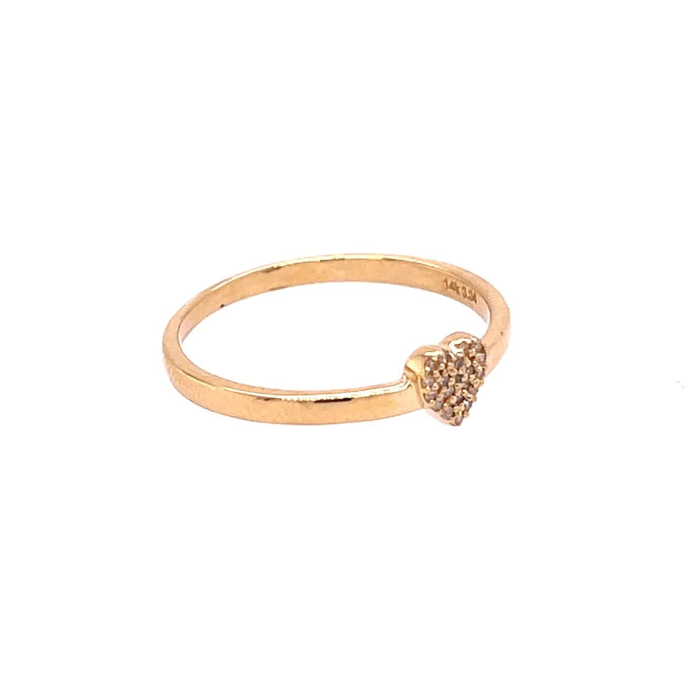 14kt Yellow Gold Heart Diamond Ring