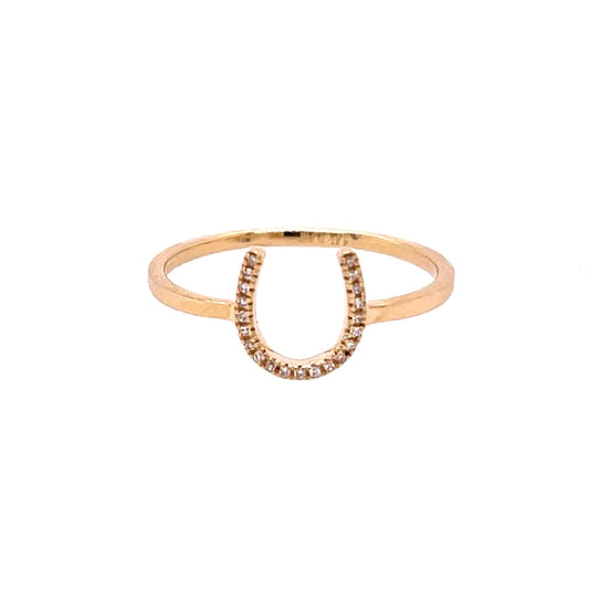 14kt Yellow Gold Diamond U Ring