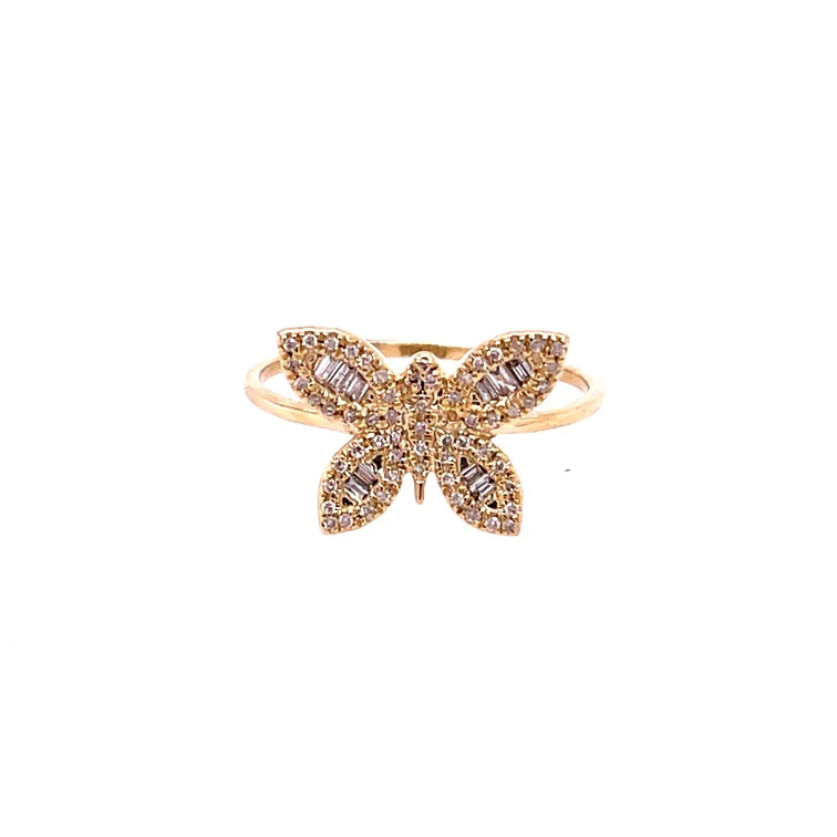 14kt Yellow Gold Butterfly Ring