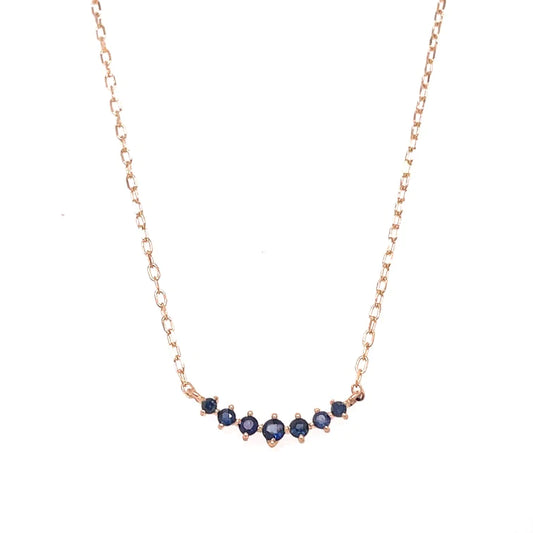 14kt Yellow Gold Blue Sapphire Necklace