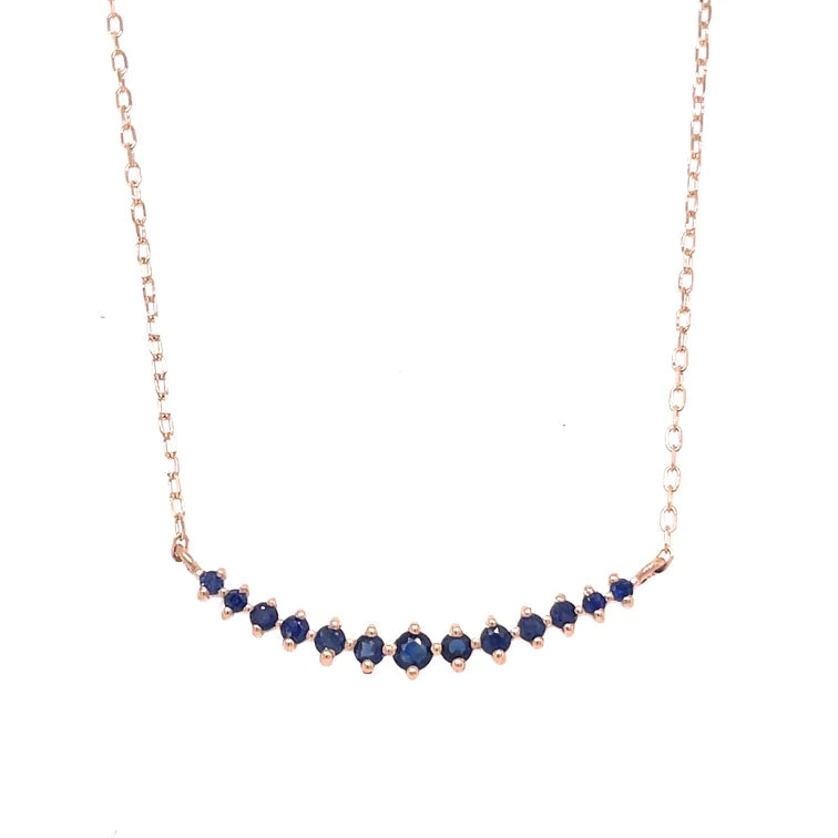 14kt Yellow Gold Blue Sapphire Necklace