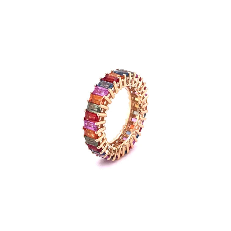 14kt Yellow Gold Multi Sapphire Ring