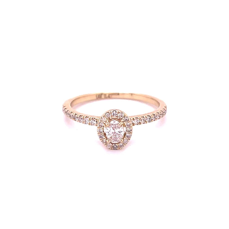 14kt Yellow Gold Center Diamond Ring