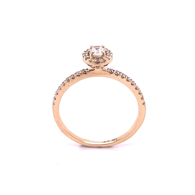 14kt Yellow Gold Center Diamond Ring