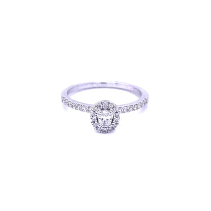 14kt White Gold Center Diamond Ring