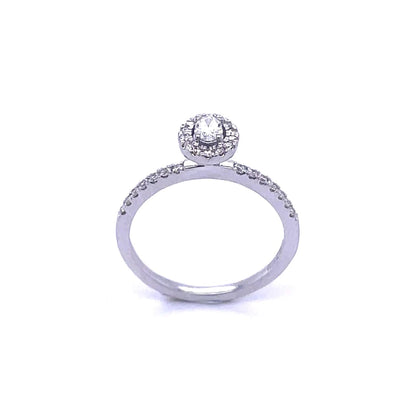 14kt White Gold Center Diamond Ring