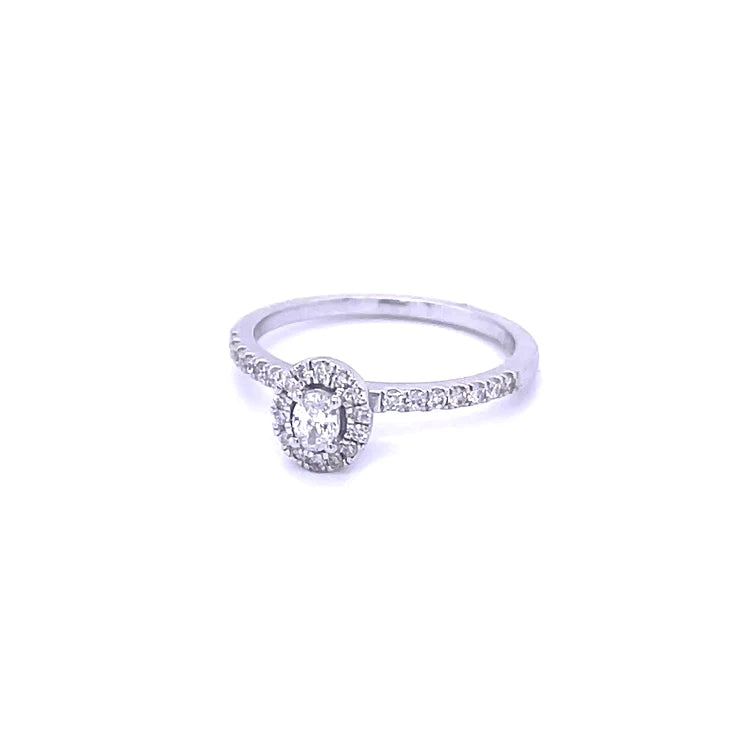 14kt White Gold Center Diamond Ring