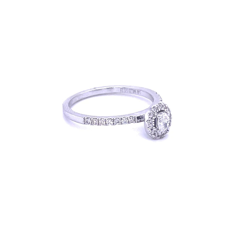 14kt White Gold Center Diamond Ring